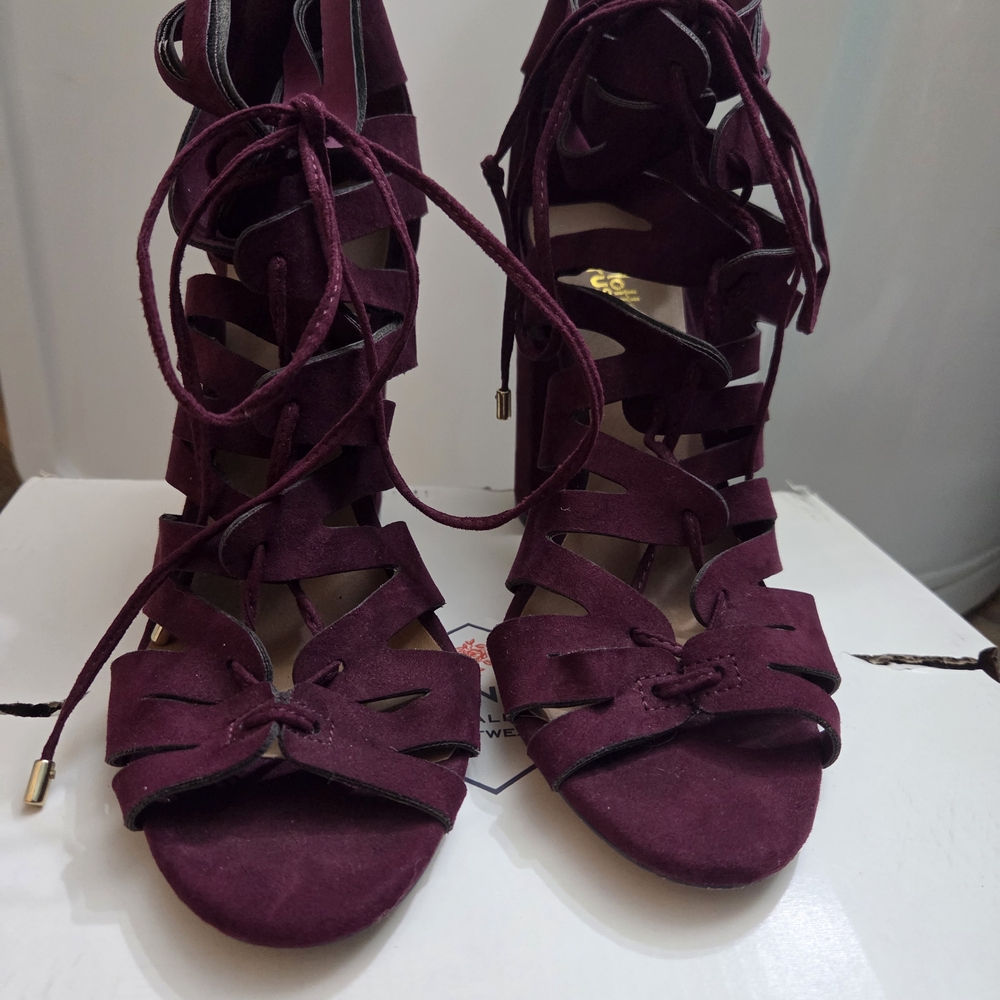 Charlotte Russe Deep Purple Lace-Up Heels